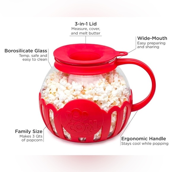 Ecolution Patented Micro-Pop Microwave Popcorn Popper - Picture 2 of 6